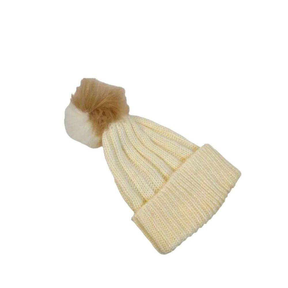 Stocking hat Pom Pom Beanie cream and tan BCBGeneration